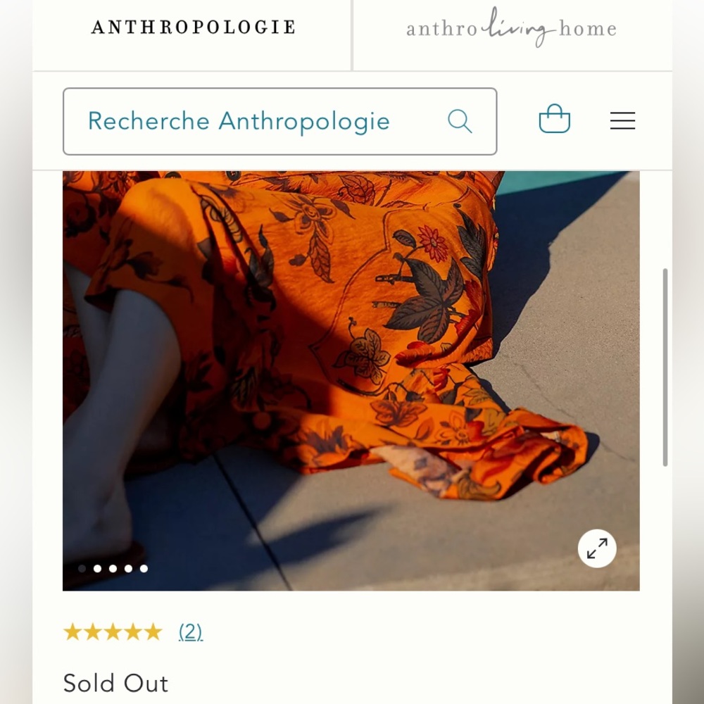 Anthropologie Orange Floral Hankerchief Button Front Midi Skirt w/Pockets - Picture 6 of 10